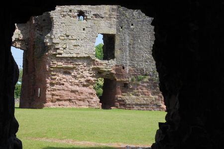 a castle as viewed from inside a turret looking outの写真素材