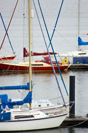 boat on water in harbour in north wales, ukの写真素材