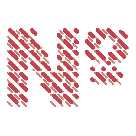 Striped latin alphabet. Letter number from lines hatching dotted decorative fontのイラスト素材