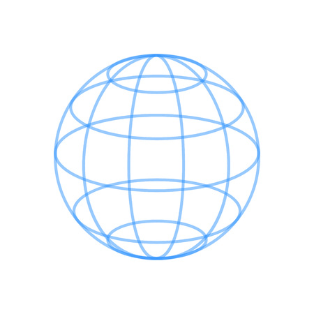 Globe world icon. Blue sphere symbol vector illustration for print or web design.のイラスト素材