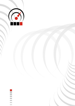Abstract paper blank with sensor sign. Gray circles background for document workflow. Vector background with white and gray tones.のイラスト素材