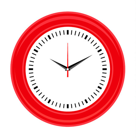 Wall clock template. Flat style vector illustration. O'clock empty for souvenir production. Isolated icon for web or print design.のイラスト素材