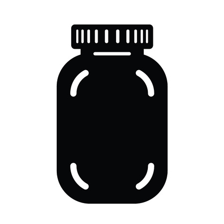Glass jar for jam or honey icon, simple styleのイラスト素材