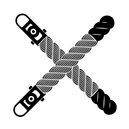 Rope realistic weaving cross-hair. Simple illustration of rope realistic detailed weaving lace cross-hair isolated on white vector for web or print designのイラスト素材