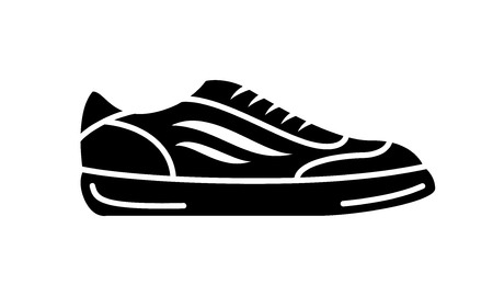 Running shoes icon. Simple illustration of fitness and sport, gym shoe. Vector sign shop graphics on white background.のイラスト素材