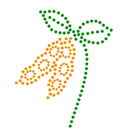 Soybean harvest dotted line simple icon. Vector illustration of agriculture vegetable image. Original symbol of plant goods and fertilizers. Great for menu, farm market label.のイラスト素材