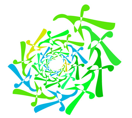 Spiral pattern. Round particle design. Creative colorful funnelのイラスト素材