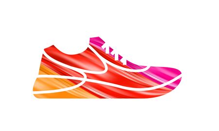 Colorful vector snickers   icon. Standard form sport shoes.のイラスト素材