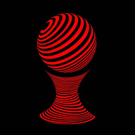 Striped object. Round 3d abstract circle vector sign. Colorful painting brushstroke.のイラスト素材