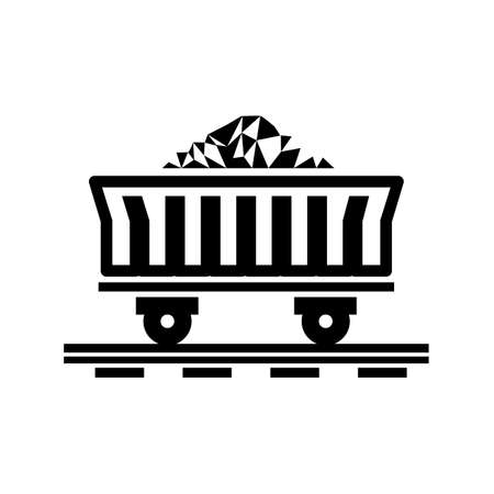 Miner carts vector desailed icon isolated on white backgroundのイラスト素材