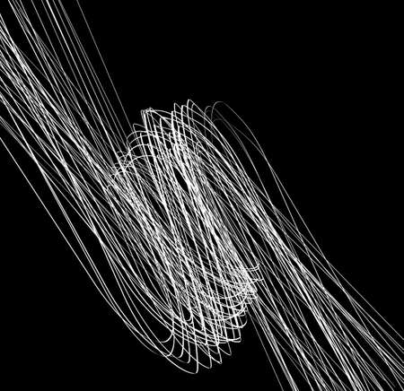 White flow brushstroke on white background.. Ribbon isolated line. Realistic volume wave. Liquid paint ink shape. Real vector illustration swirl blur. Crayons and chalk paint, fibers, hair and bunchのイラスト素材