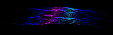Node waveform topology. Infinity hud big data vibrate. Science bulge hills. Field of cyber dot array. 3d sea points. Grid structure of information flow.のイラスト素材