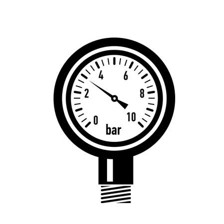 Sanitary plumbing pressure gauge system with pipe. Simple style detailed icon vector illustration isolatedのイラスト素材