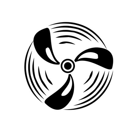 Fan icon on white background. vector illustrationのイラスト素材