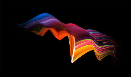 Fluffy bunch of blades of grass or hairs. Smear of dry paint, lines fluttering in the wind. Colorful...