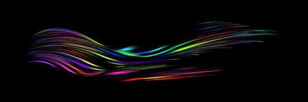 Fluffy bunch of blades of grass or hairs. Smear of dry paint, lines fluttering in the wind. Colorful...