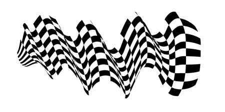 checkered flag. Signaling on the racetrack. fabric texture with cubes, background for presentations and start pagesのイラスト素材