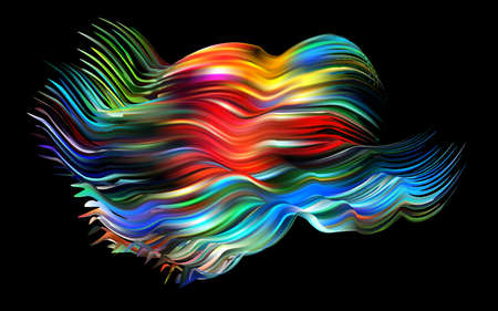 Cloth colorful abstract twisted fluide shape flow. trendy liquid design. 3D colored abstract Flow...