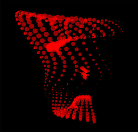 Math flow template for presentation. Light-emitting lines highlighting regularity space of particles. Ordered sinusoidal science. Processing a large data stream. Disappearing magical mysterious spots.のイラスト素材