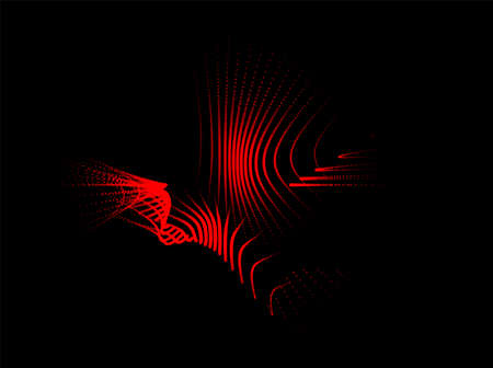 Groups of explosions and bursts of energy. Scattering galaxies, universes and stars. Gravity curves trajectories. sea of information. Net point forms space power fabric. Light receding surface.のイラスト素材