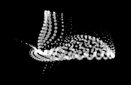 Math flow template for presentation. Light-emitting lines highlighting regularity space of particles. Ordered sinusoidal science. Processing a large data stream. Disappearing magical mysterious spots.のイラスト素材