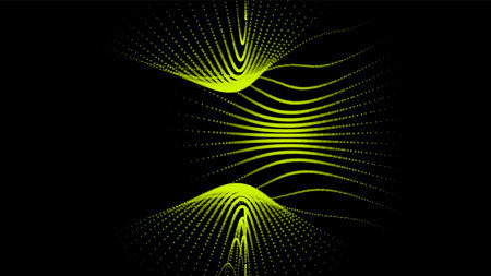 Groups of explosions and bursts of energy. Scattering galaxies, universes and stars. Gravity curves trajectories. sea of information. Net point forms space power fabric. Light receding surface.のイラスト素材