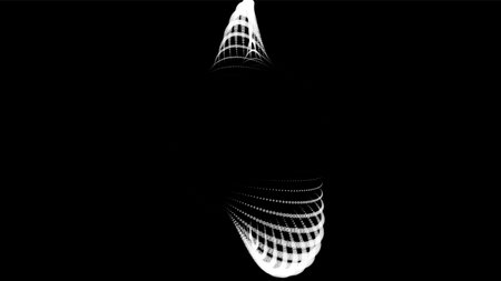 Volume bubble swelling as mountain. spherical protrusion. distorted surface. Deflating inflating cosmic substance. Spherical distortion oval bumps. Dots particle points globe surface. big data flowのイラスト素材