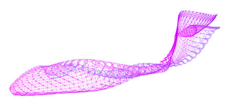 Network lines. Net wave information flow. Scientific paradigm solutions future. Forward vision progress. Big data cells deep development analysis foresight conference background banner. Screen back.のイラスト素材