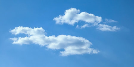 A big fluffy cloud with clear skies. A compound clouds slowly floats across the sky. Serenity and...