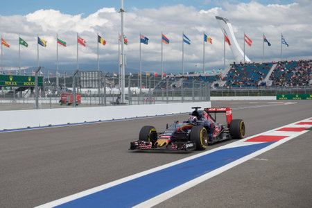 Grand Prix of Russia "Formula 1" 2015.  The team of Scuderia Toro Rosso.のeditorial素材