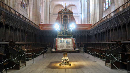 Segovia, Spain - 22 - September - 2020: Beautiful interior view of Gothic Segovia Cathedralのeditorial素材