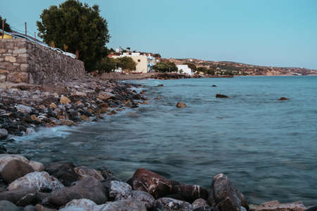 Coast line with rocks in Keratokampos, Crete