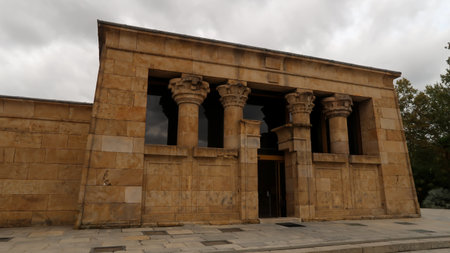Exterior view of Temple of Debod, Madrid, Spainの写真素材