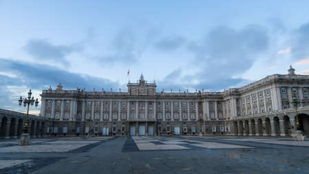 Royal Palace in Madrid after a rainy dayのeditorial素材