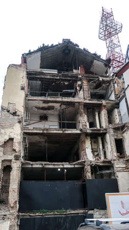 The building of the RTS-a was demolished at the NATO aggression 1999. Historical monument. Serbia, Belgrade, March 27, 2021のeditorial素材