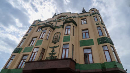 Belgrade, Serbia, 26th July 2021 -  Front view close up of Hotel Moskva in Belgrade during a cloudy dayのeditorial素材