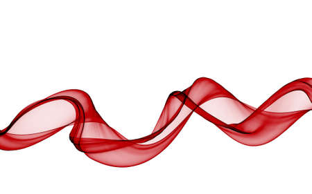 Smoke like red wave on a white backgroundの写真素材