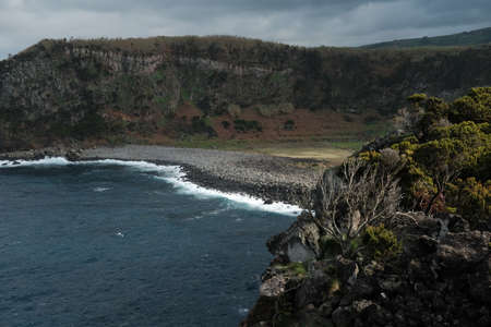 Ocean and Cliffs in the Portuguese Azoresの写真素材
