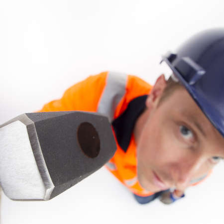 Man holding hammer