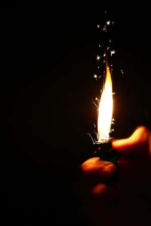 Lighter with sparksの写真素材