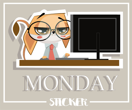 Vector illustrated characters of Jerboa. stickers with emotionsのイラスト素材