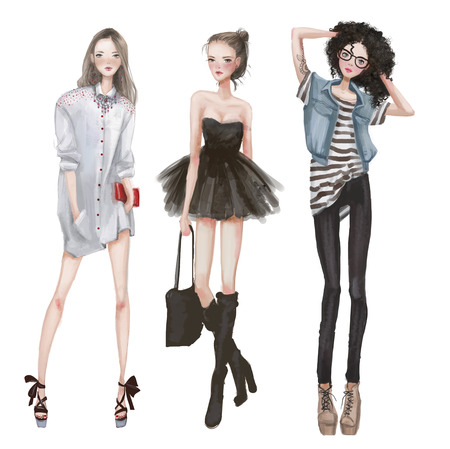 cute fashion girlsの写真素材