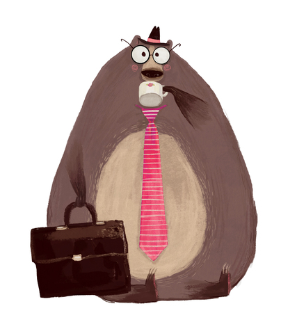 Cartoon Bear Businessmanの写真素材