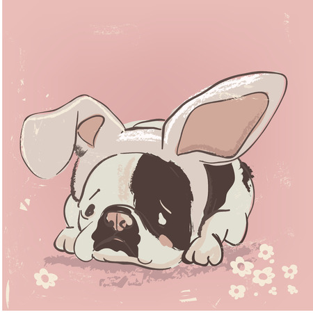 cute cartoon dogのイラスト素材