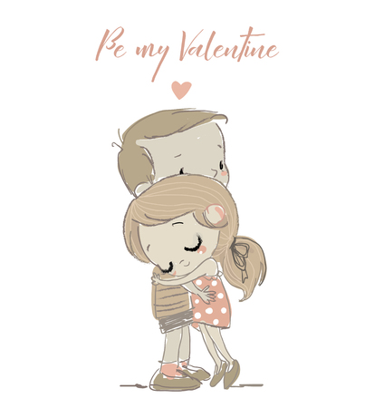 cute couple in loveのイラスト素材