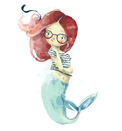 cute cartoon mermaidの写真素材