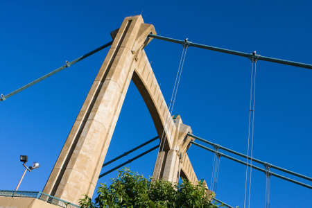 Hennepin Avenue Suspension Bridge in Minneapolis MNの写真素材