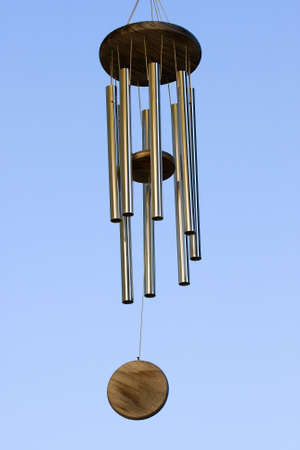 Wind Chimes blowing in the summer air.の写真素材