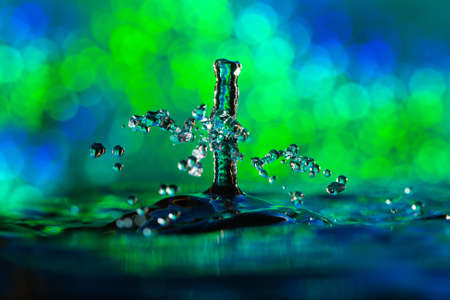Macro of colorful abstract water drop creations.の写真素材