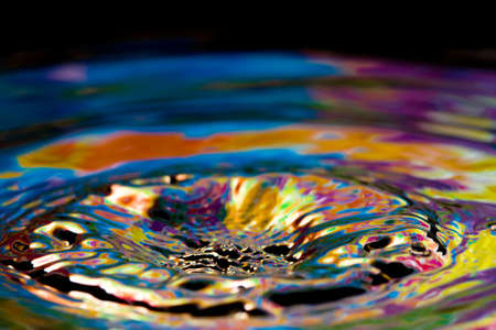 Macro of colorful abstract water drop creations.の写真素材
